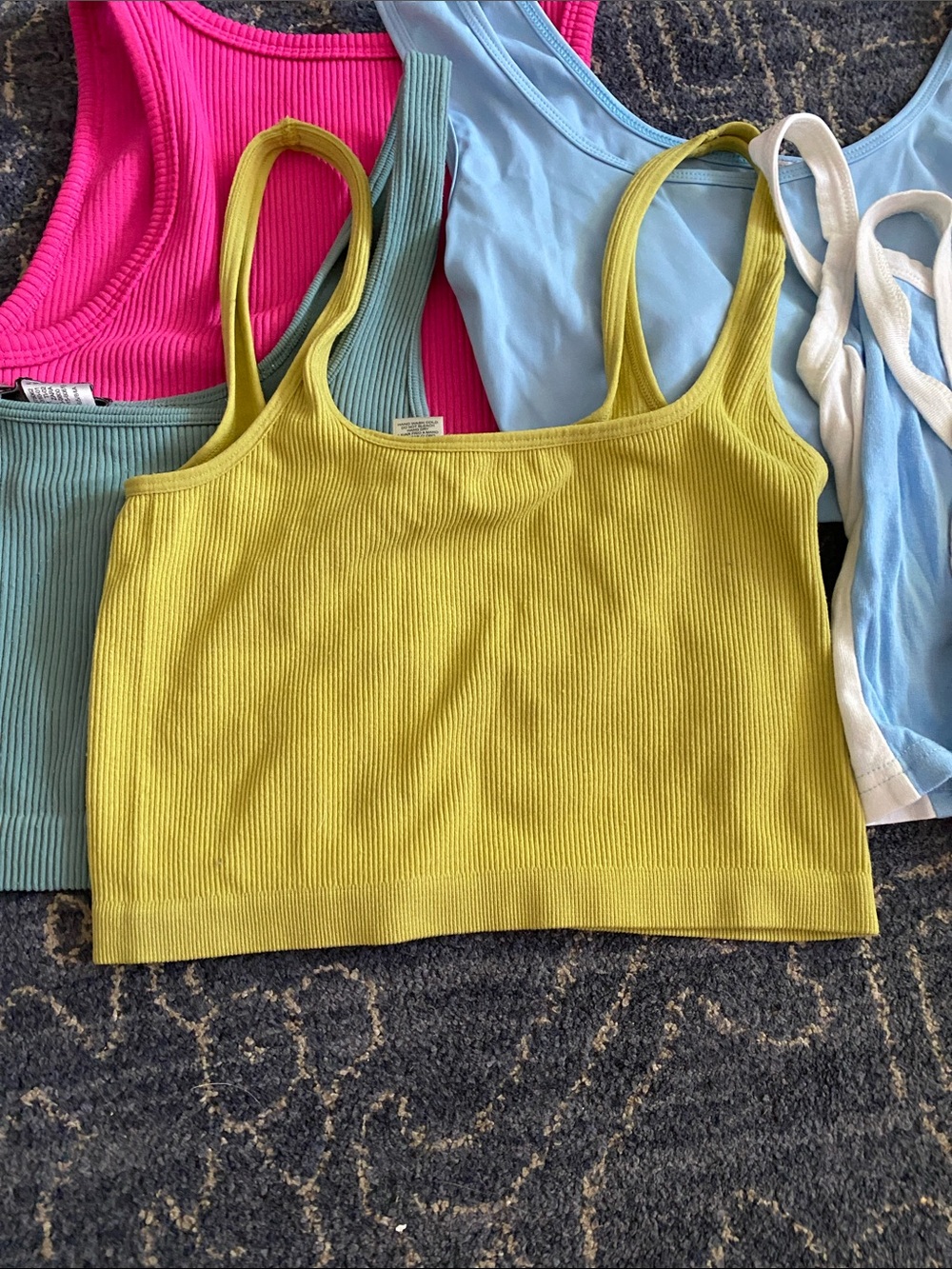 Women's Tank Tops Assorted Colors - Pink, Light Blue, Lime, Black, Cream - Picture 9 of 16